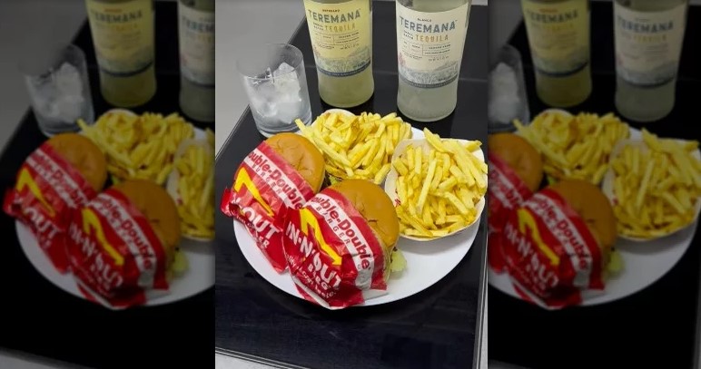 Ator Jean Carmelo De Grazia quebrou a dieta e experimentou um restaurante de fast food